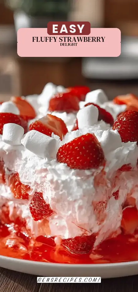 Pinterest pin (Design 2) for Strawberry Fluff Salad