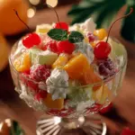 A delicious plate of Fruit Cocktail Ambrosia Salad