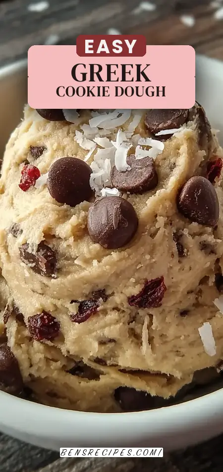 Pinterest pin (Design 2) for Greek Yogurt Cookie Dough: 3-Minute Easy Yummy Irresistible