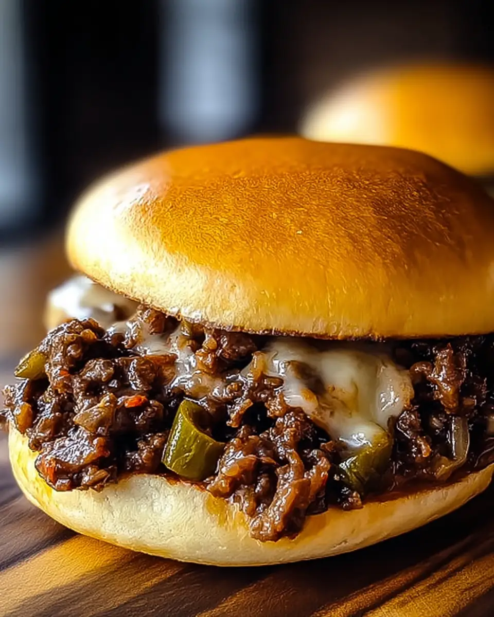 A delicious plate of Gordon Ramsay Philly Cheesesteak Sloppy Joes (Ava-Style)