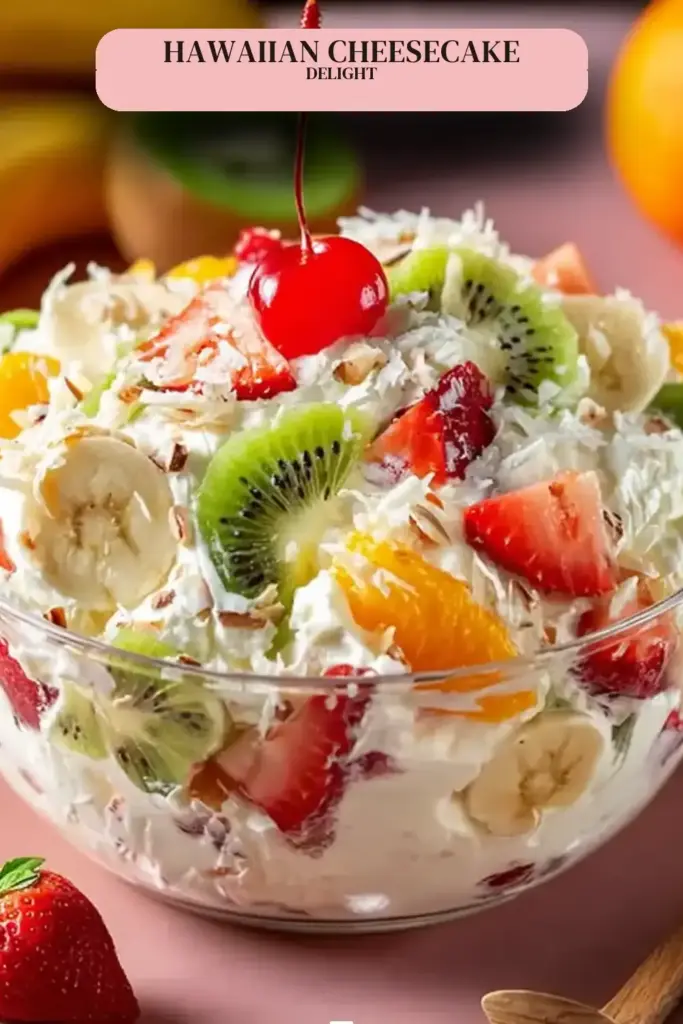 Pinterest pin (Design 2) for Easy Hawaiian Cheesecake Salad