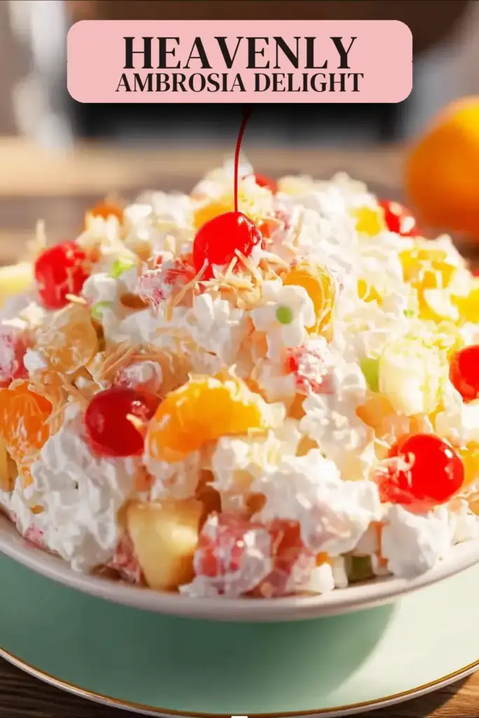 Pinterest pin (Design 2) for Ambrosia Salad