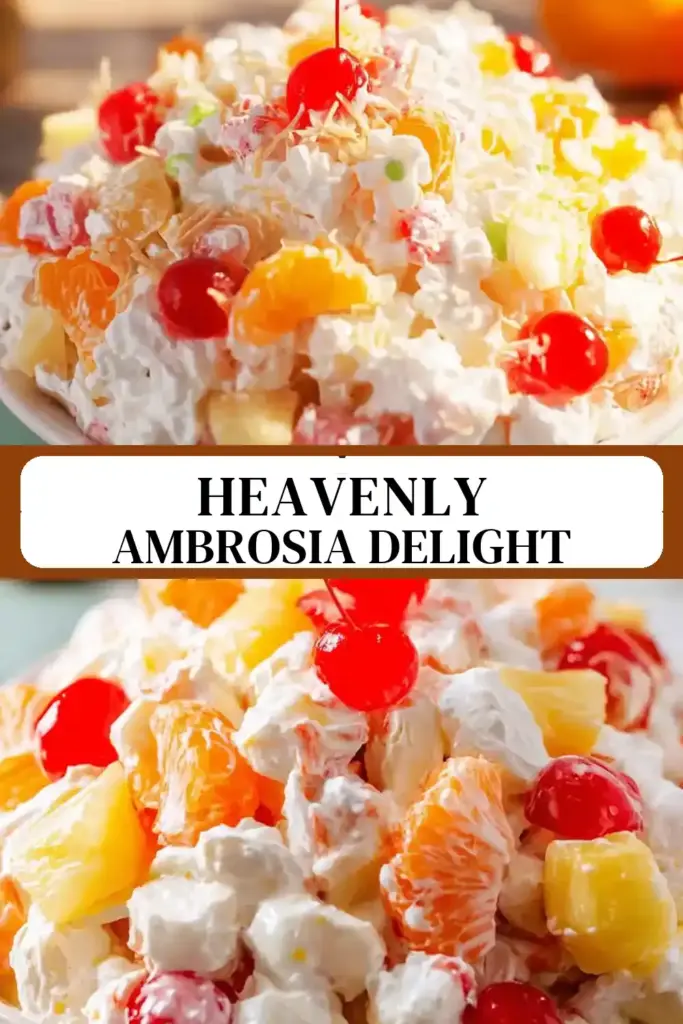 Pinterest pin (Design 3) for Ambrosia Salad