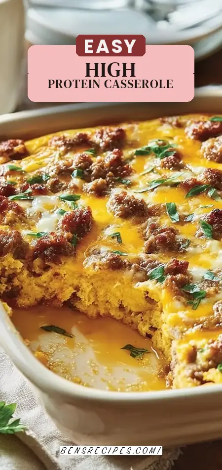 Pinterest pin (Design 2) for High-Protein Breakfast Casserole