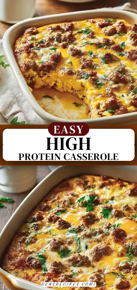 Pinterest pin (Design 3) for High-Protein Breakfast Casserole