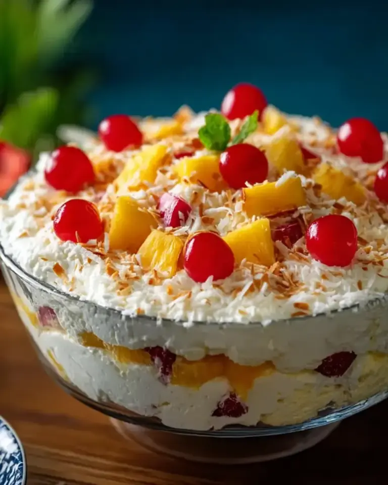 A delicious plate of Hawaiian Cheesecake Salad: A Creamy Taste of the Islands