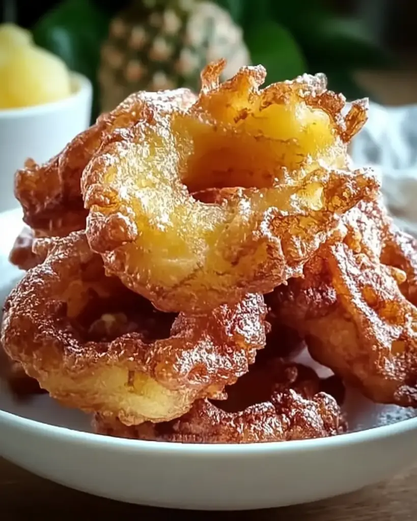 A delicious plate of Heavenly Pineapple Fritters That Bring Tropical Joy