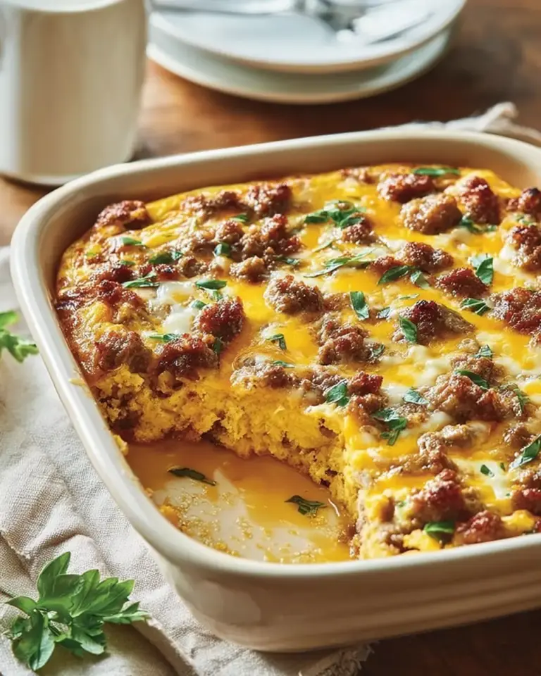 A delicious plate of High-Protein Breakfast Casserole