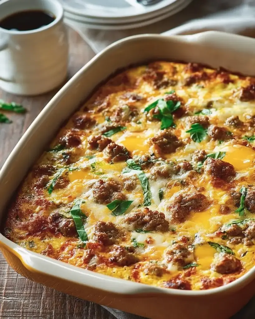 A delicious plate of High-Protein Breakfast Casserole