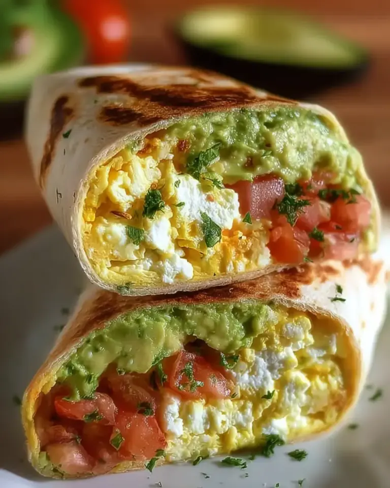 A delicious plate of High-Protein Breakfast Wrap with Cottage Cheese and Avocado