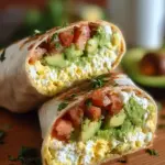 A delicious plate of High-Protein Breakfast Wrap with Cottage Cheese and Avocado