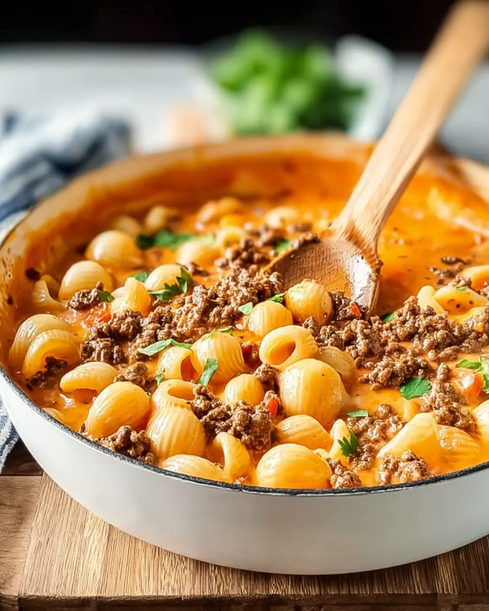 A delicious plate of High Protein Hamburger Helper That Upgrades Comfort Food