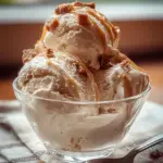 A delicious plate of High-Protein Salted Caramel Cottage Cheese Ice Cream
