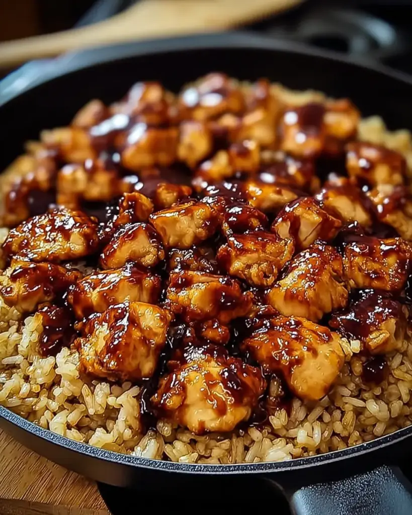 A delicious plate of Honey BBQ Chicken and Rice: A Comforting One-Pan Wonder