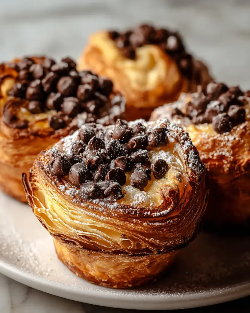 A delicious plate of How to Make Bakery-Style Chocolate Chip Cruffins