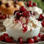 A delicious plate of Indulgent Cherry Cheesecake Fluff Made Easy in 15 Minutes