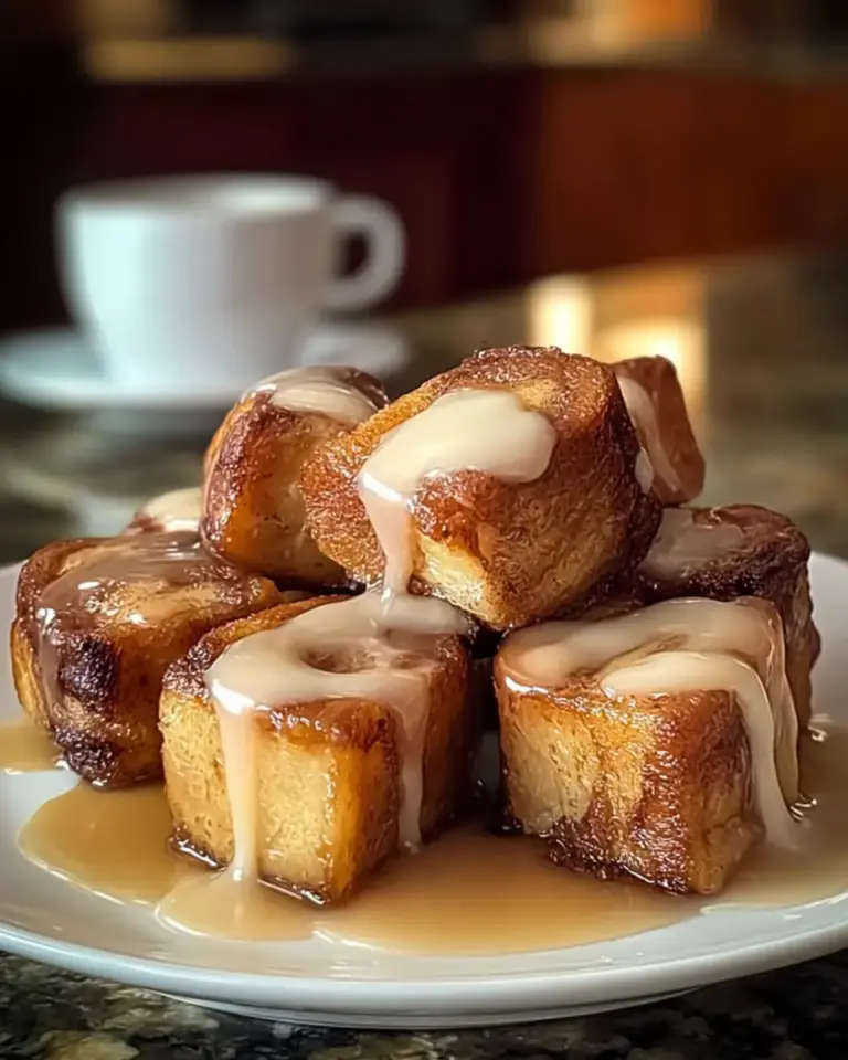 A delicious plate of Irresistible Cinnamon Roll French Toast Bites: A Sweet Morning Treat