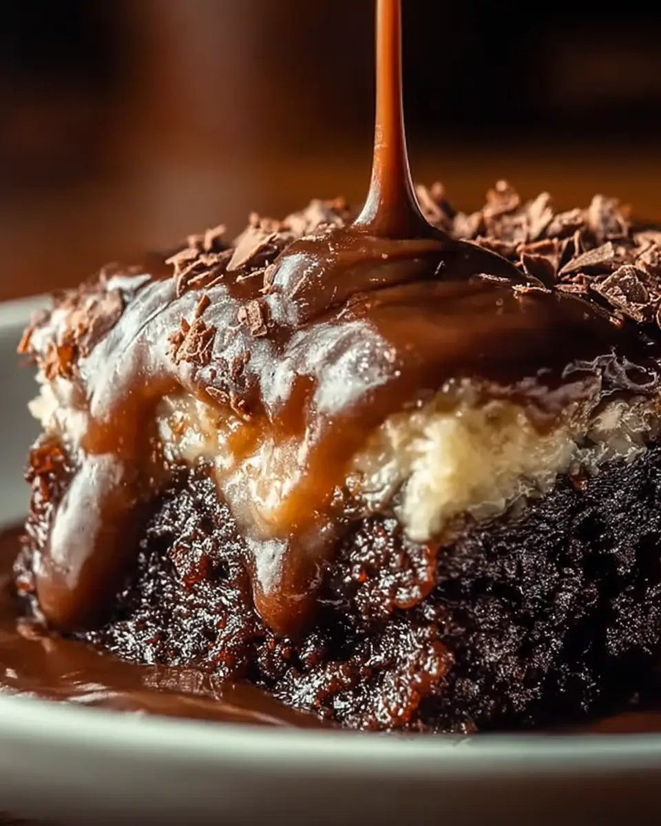 A delicious plate of Irresistibly Gooey German Chocolate Dump Cake Recipe You'll Love