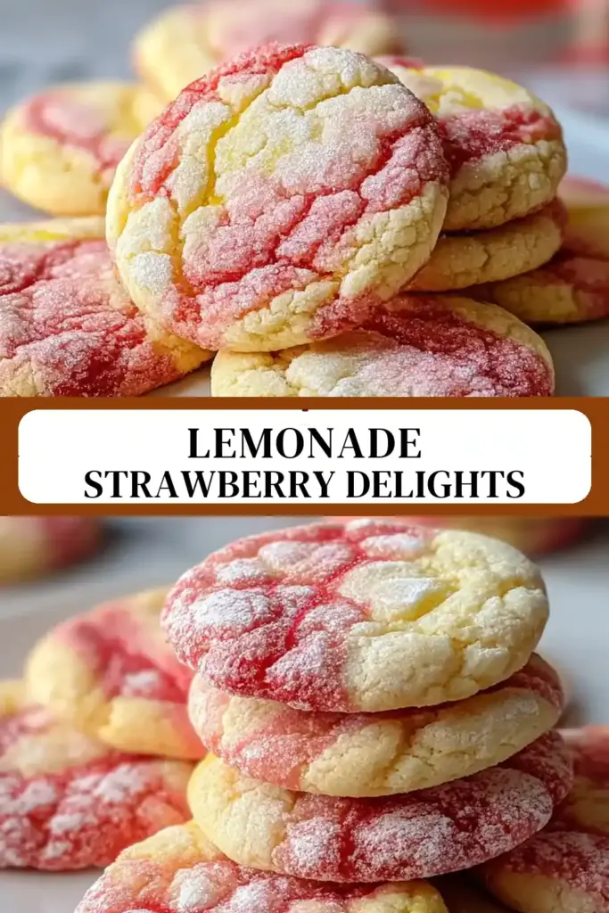 Pinterest pin (Design 3) for Strawberry Lemonade Cookies