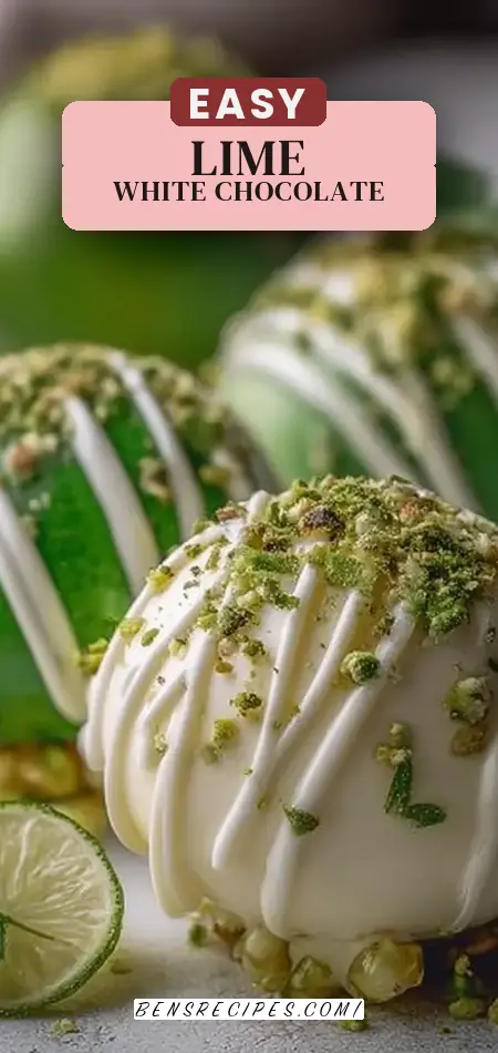 Pinterest pin (Design 2) for Emerald Lime White Chocolate Dream Bombs