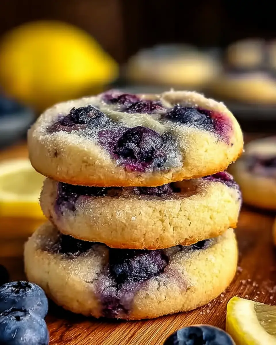 A delicious plate of Lemon Blueberry Cheesecake Cookies for Sweet Spring Bliss