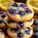 A delicious plate of Lemon Blueberry Cheesecake Cookies for Sweet Spring Bliss