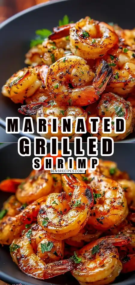Pinterest pin (Design 1) for Best Marinated Grilled Shrimp