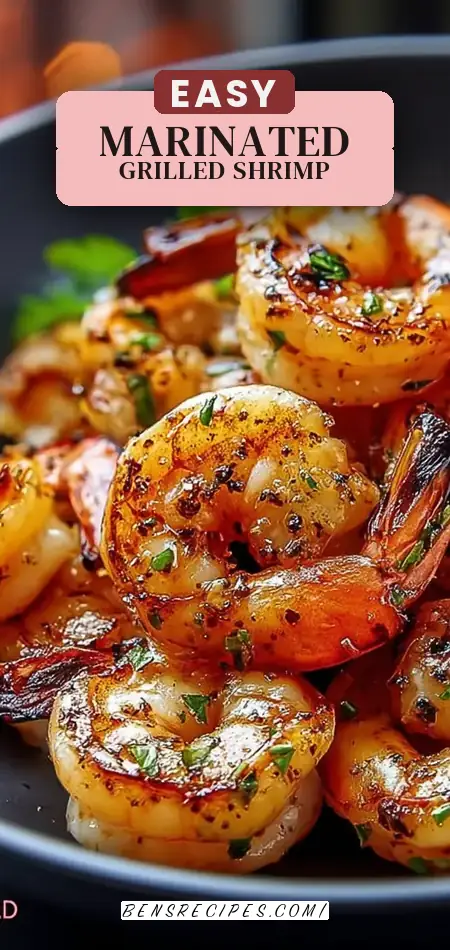 Pinterest pin (Design 2) for Best Marinated Grilled Shrimp