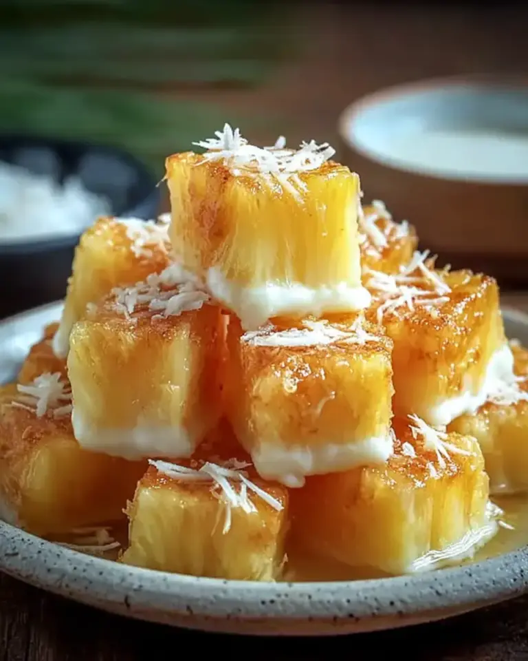 A delicious plate of Malibu Soaked Pineapple Bites: 7 Fun and Easy Steps to Sweet Tropical Appetizers