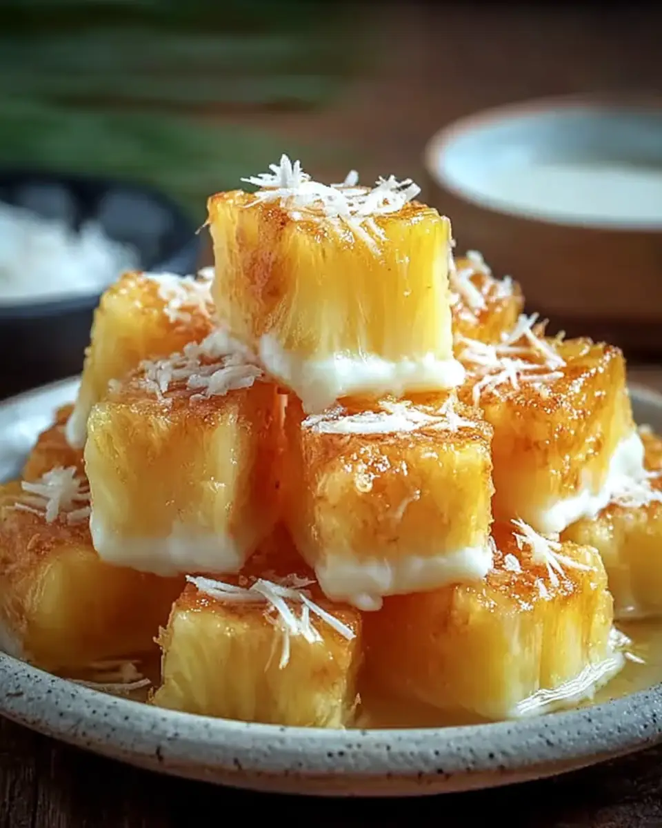 A delicious plate of Malibu Soaked Pineapple Bites: 7 Fun and Easy Steps to Sweet Tropical Appetizers