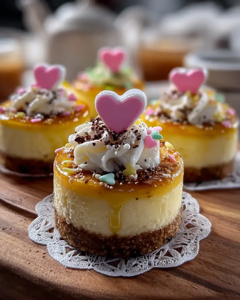 A delicious plate of Mini Easter Cheesecakes