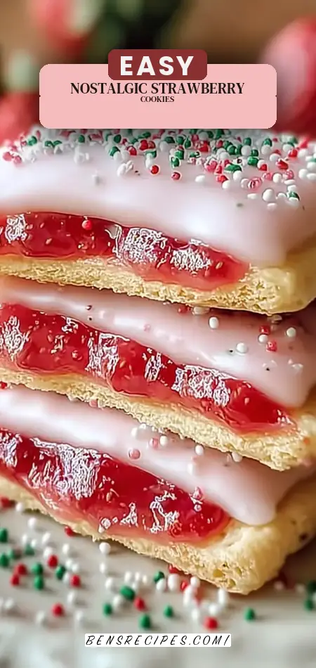 Pinterest pin (Design 2) for Strawberry Pop Tart Sugar Cookies - Deliciously Nostalgic Treats