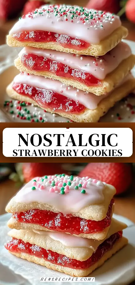 Pinterest pin (Design 3) for Strawberry Pop Tart Sugar Cookies - Deliciously Nostalgic Treats