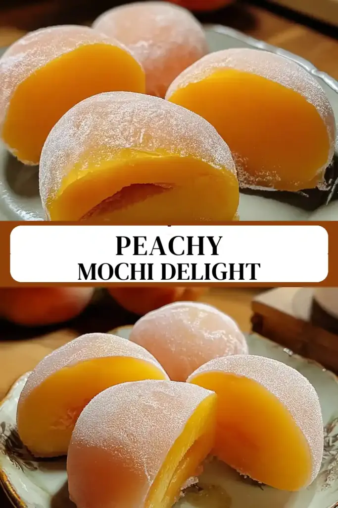 Pinterest pin (Design 3) for Whole Peach Mochi Recipe