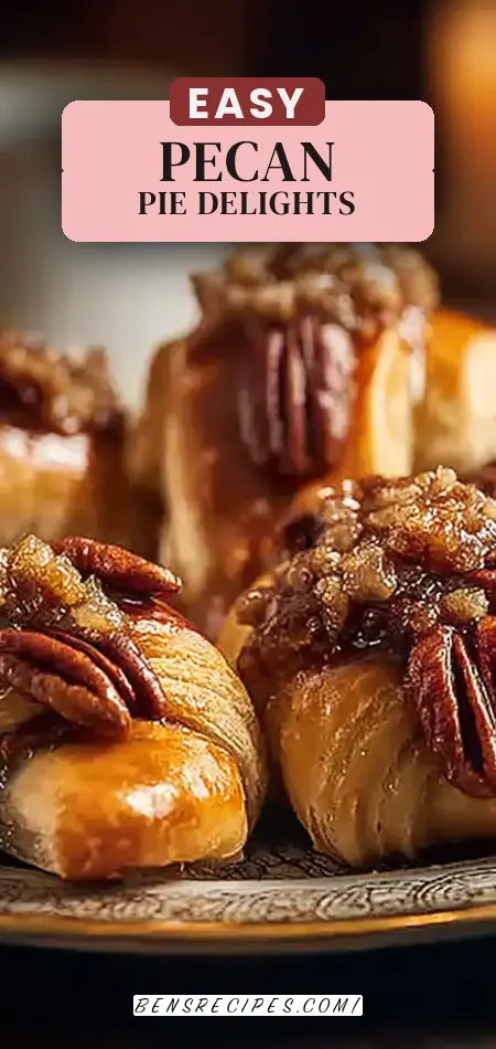 Pinterest pin (Design 2) for Pecan Pie Crescents Recipe