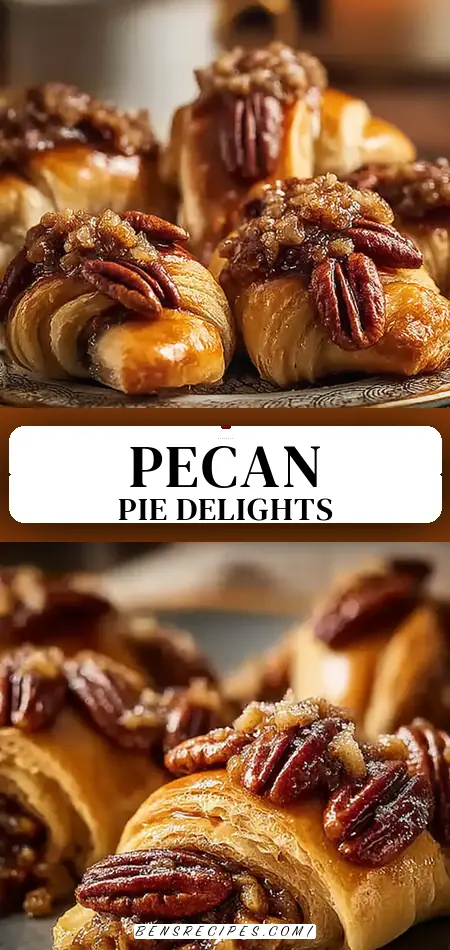 Pinterest pin (Design 3) for Pecan Pie Crescents Recipe