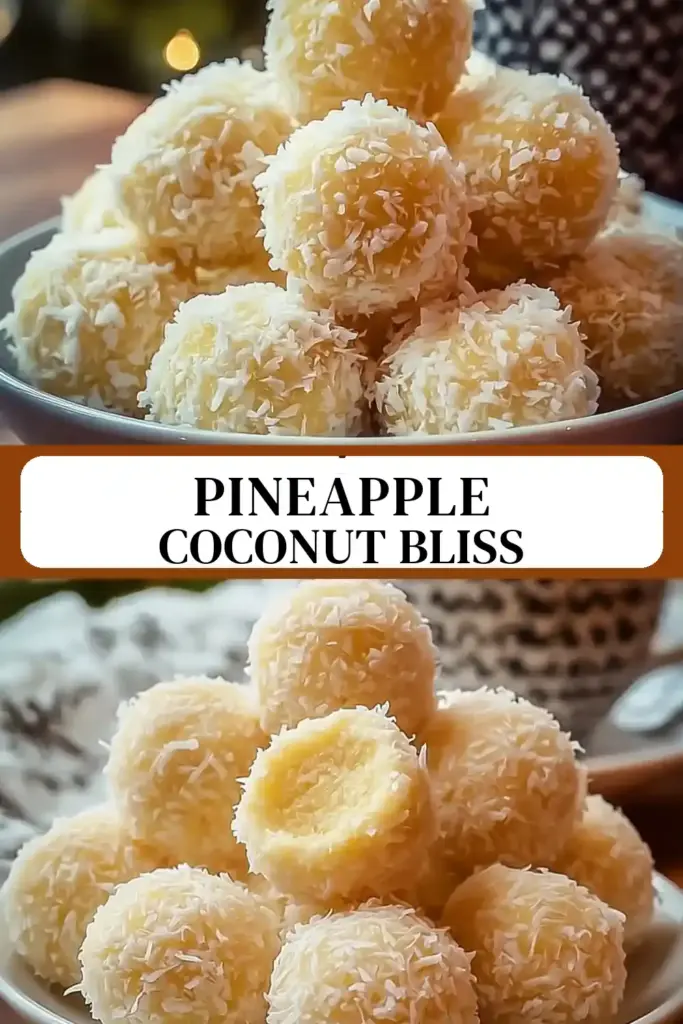 Pinterest pin (Design 3) for Tropical Pineapple Coconut Balls