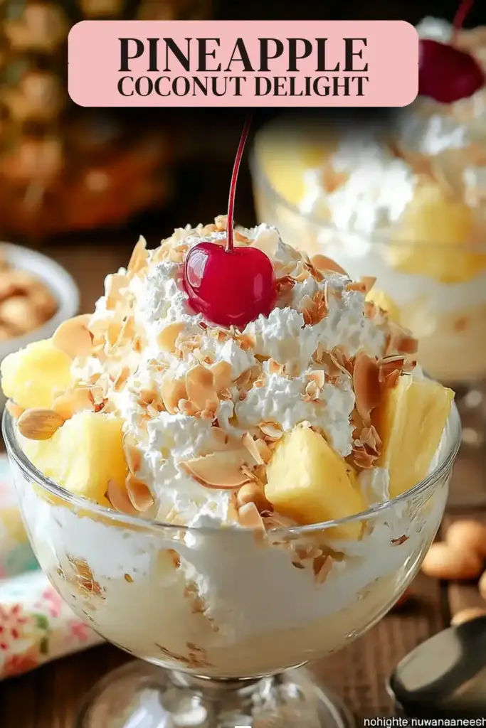 Pinterest pin (Design 2) for Hawaiian Pineapple Coconut Fluff