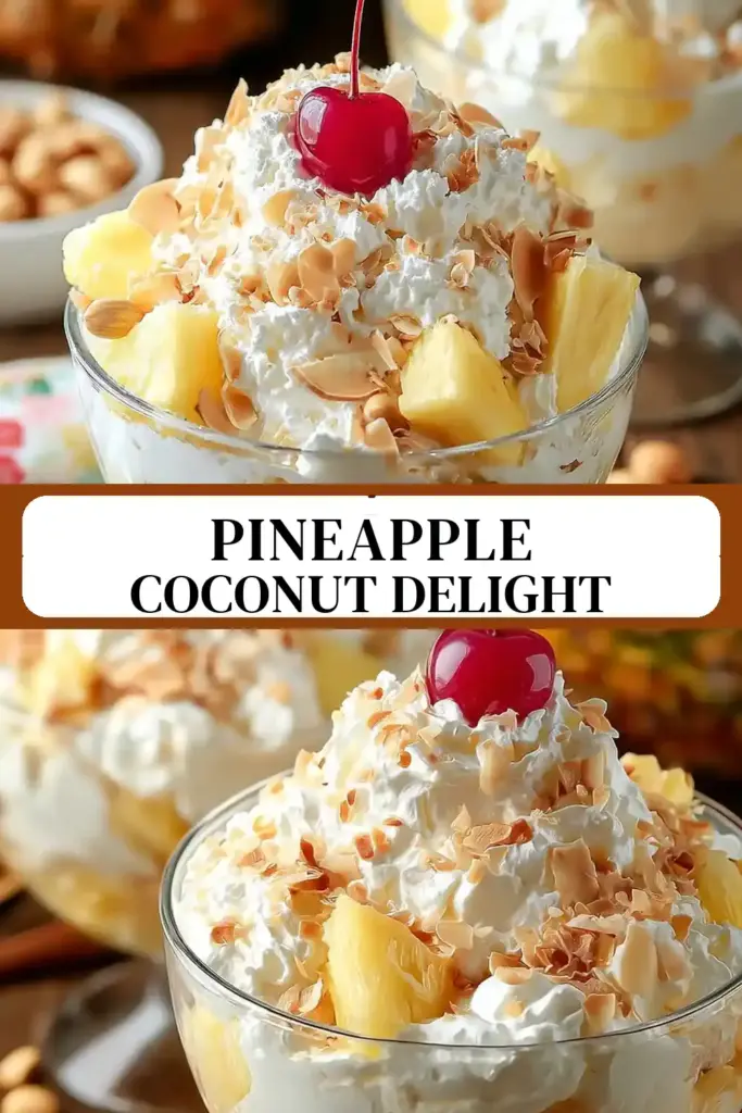 Pinterest pin (Design 3) for Hawaiian Pineapple Coconut Fluff