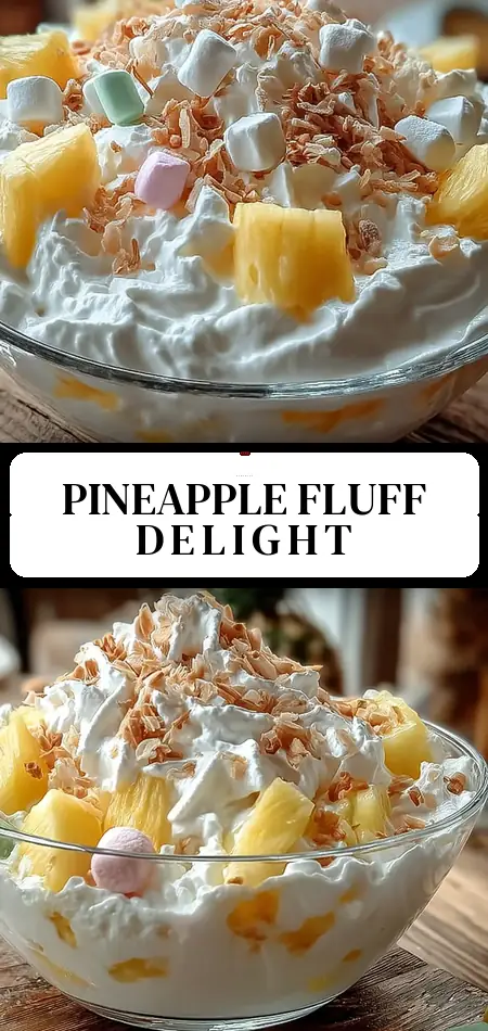 Pinterest pin (Design 3) for Cool Whip Pineapple Fluff