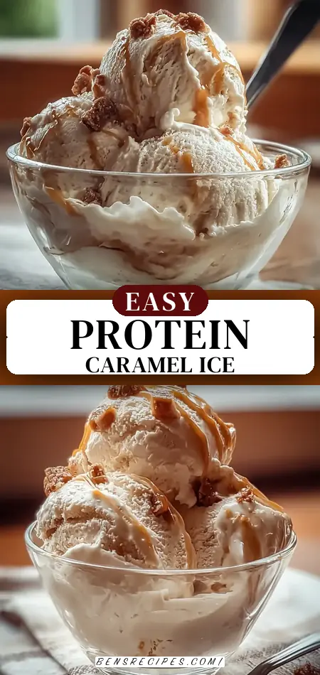 Pinterest pin (Design 3) for High-Protein Salted Caramel Cottage Cheese Ice Cream