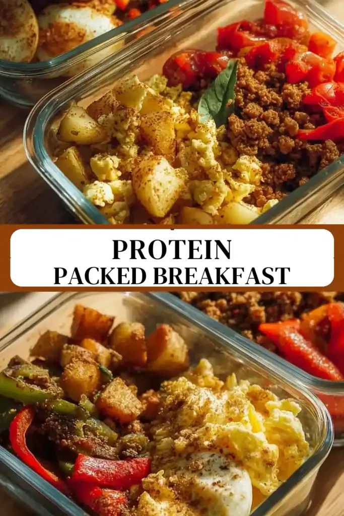 Pinterest pin (Design 3) for High Protein Breakfast Burrito Bowls