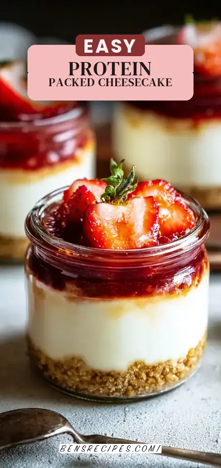 Pinterest pin (Design 2) for High-Protein Cottage Cheese Cheesecake Cups