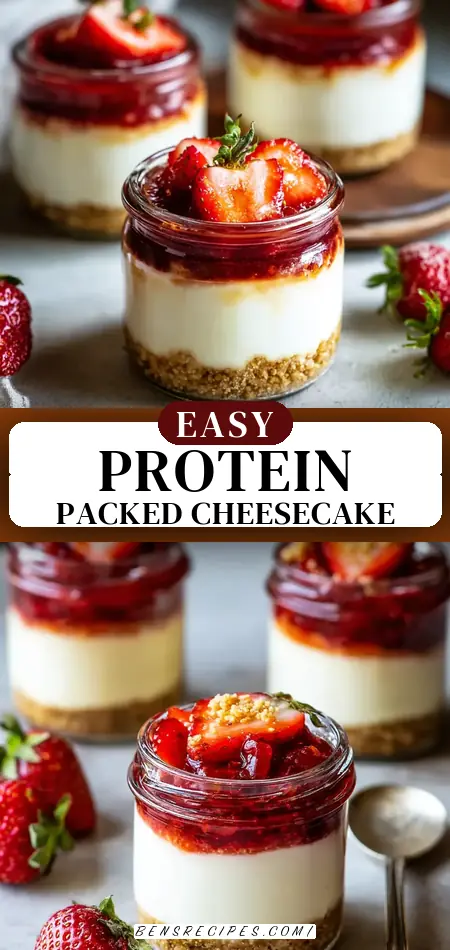 Pinterest pin (Design 3) for High-Protein Cottage Cheese Cheesecake Cups