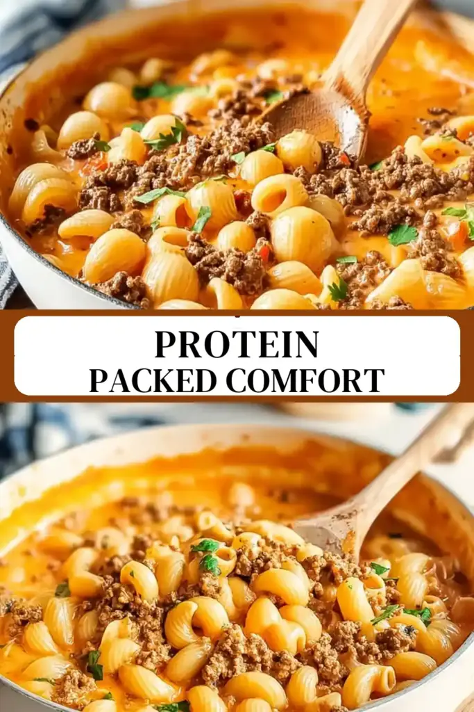 Pinterest pin (Design 3) for High Protein Hamburger Helper That Upgrades Comfort Food