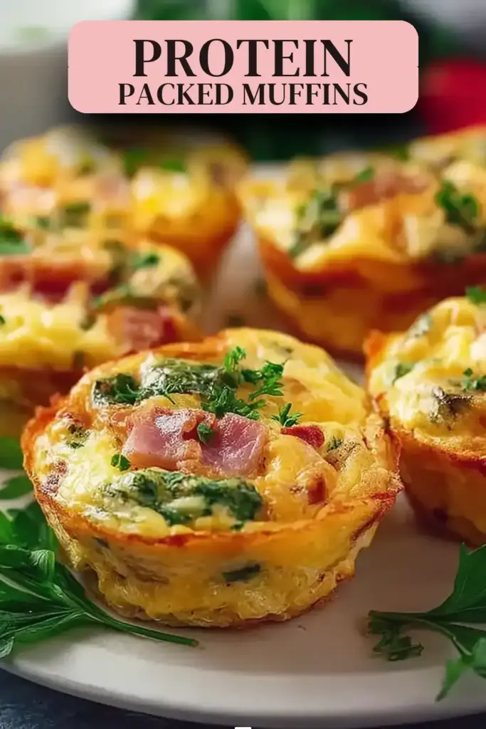 Pinterest pin (Design 2) for High Protein Egg Muffins