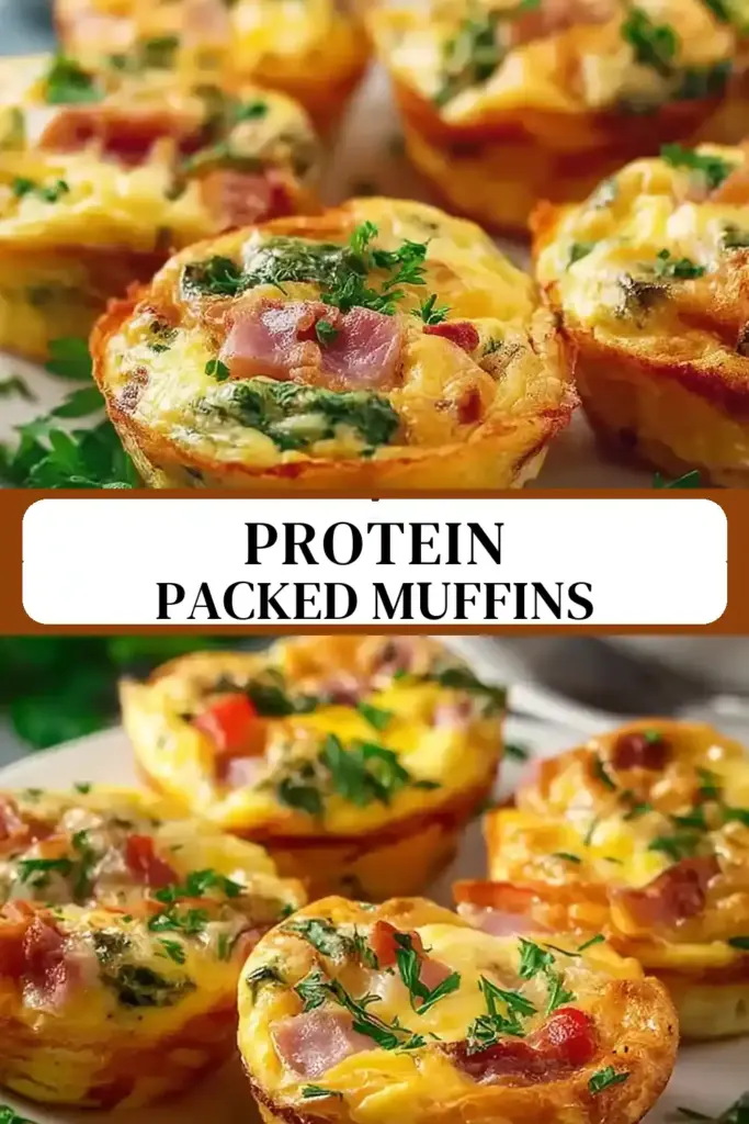 Pinterest pin (Design 3) for High Protein Egg Muffins