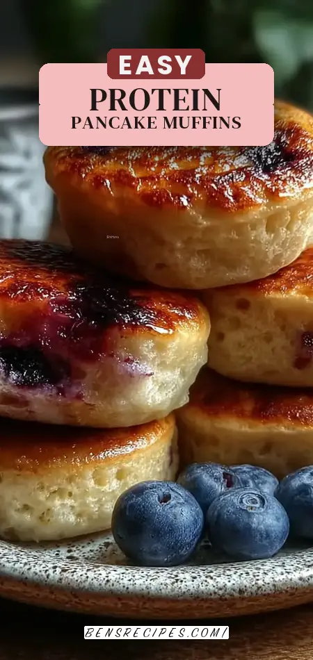 Pinterest pin (Design 2) for High Protein Pancake Muffins 25g Protein Easy Quick Breakfast Recipe