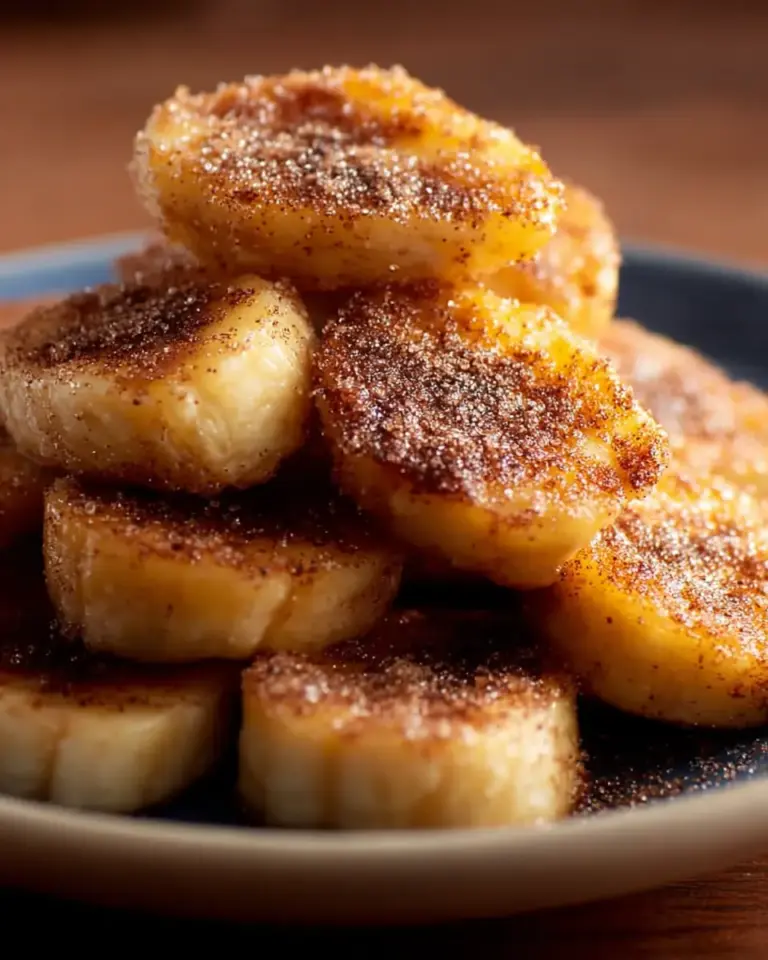 A delicious plate of Pan Fried Cinnamon Bananas