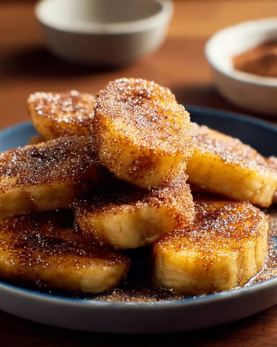 A delicious plate of Pan Fried Cinnamon Bananas